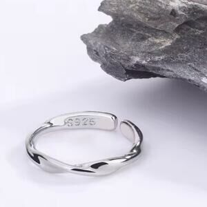 925 Sterling Silver Ring Twisted Vintage Fashion Adjustable Birthday Gift NEW